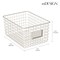 mDesign Large Steel Kitchen Organizer Basket with Label Slot, 4 Pack - Satin